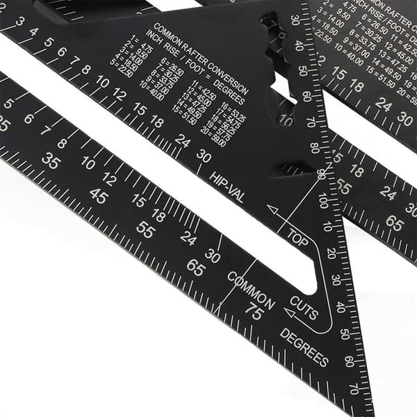Multifunctional Carpenter's Square 180mm Metal Ruler, 45/90 Degree Angle Guide, Compatible with Woodworking Tools