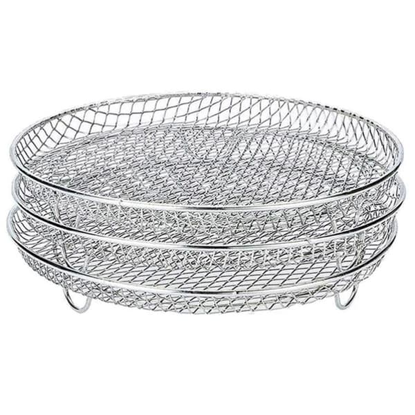 3-delt stabelbart airfryer-stativ, dehydrator-stativ i 304 rustfrit stål, airfryer-tilbehør