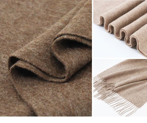 100% Rent Ullskjerf for Kvinner Sjal 180x30 cm Lysebrunt