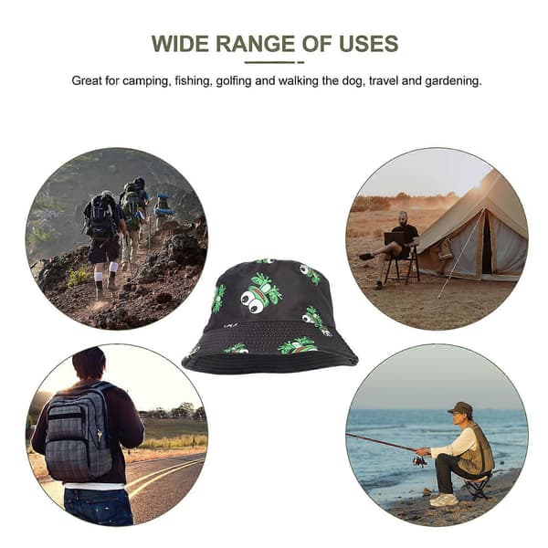 Stilfuld Bucket Hat Dekorativ Solbeskyttelse Bomulds Bucket Hat Udendørs Sommerhat