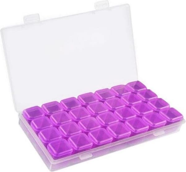 Diamond Painting Storage Box with 28 Compartments - Diamond Painting Storage Box - Sorting Box - Purple