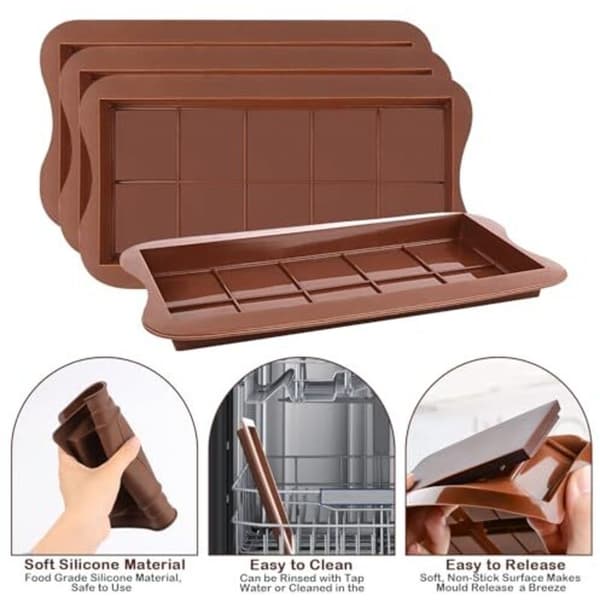 Chokoladekageform 4-delt silikonechokoladeform 10-huls chokoladeform til chokolade, praliné og slik