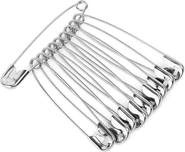 Safety Pins 200-pack Silver Large 5.4 cm