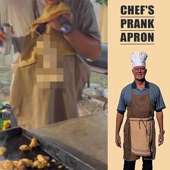 Sneaky Chef Prank Apron, Creative Fun Cheeky Apron