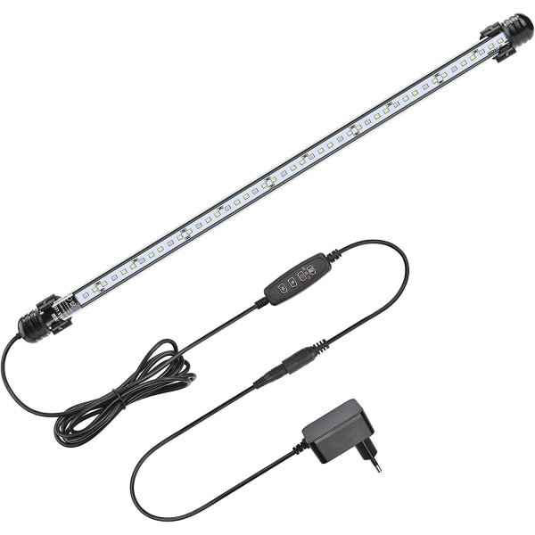 LED Aquarium Light with Timer Function, Submersible White and Blue Lighting, Adjustable Aquarium Lighting, 4W, 230 lm