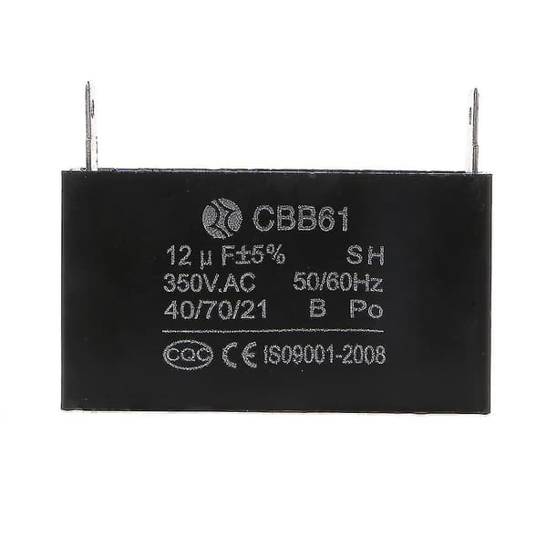 Black 12uf Generator Capacitor Generator Cbb61 12uf 50/60hz 350vac Fan Motor