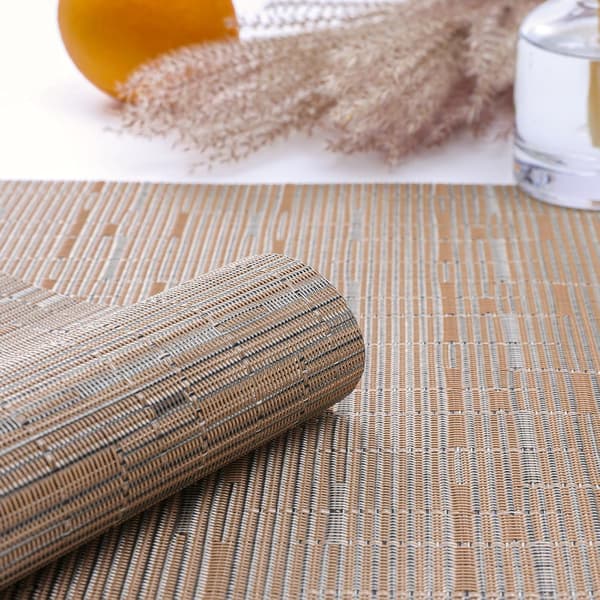 Set med 6 vävda tvättbara bordstabletter, Taupe, 30x45 cm