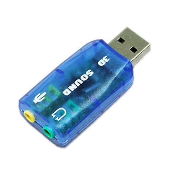 Ekstern USB 2.0 til 3D Virtuel Lyd Lydkortadapter Konverter 5.1 Kanaler