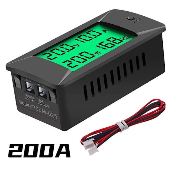 NA/DC 0-300V 300A LCD Digital Voltmeter Amperemeter Spænding Amp Effekt Panelmåler Sæt 200A