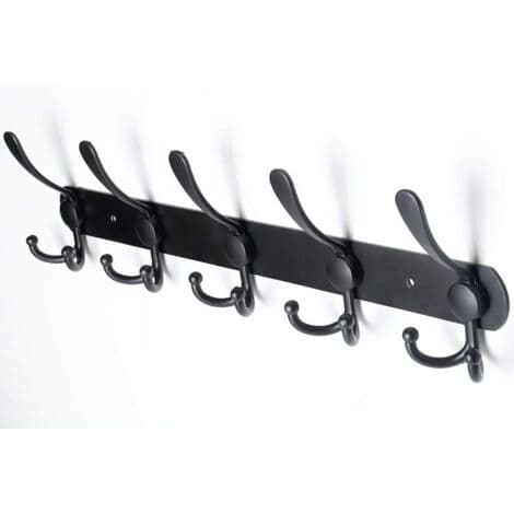 Wall Hooks, Wall Mounted Coat Rack, Clothes Hooks, Stainless Steel Wall Mounted Coat Rack, Coat Rack, Black Wall Hook