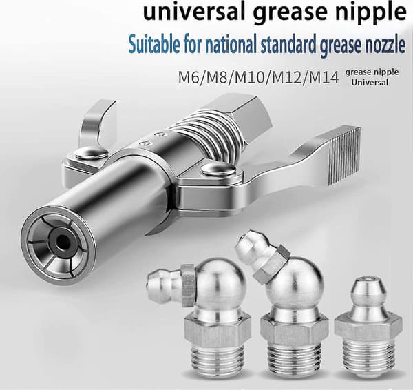 Fettspruta med G-koppling, munstycke för smörjnipplar, specialmunstycke, enkel installation