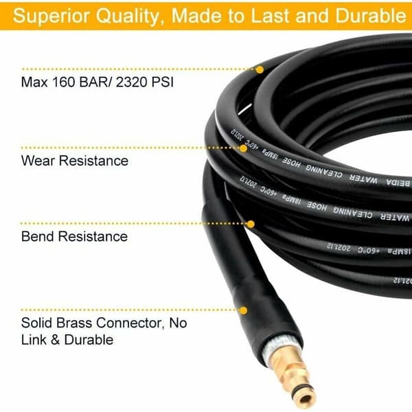 Replacement Hose for Karcher K2 K3 K4 K5 K6 K7 Pressure Washer with Quick Connect and Quick Release (5m)