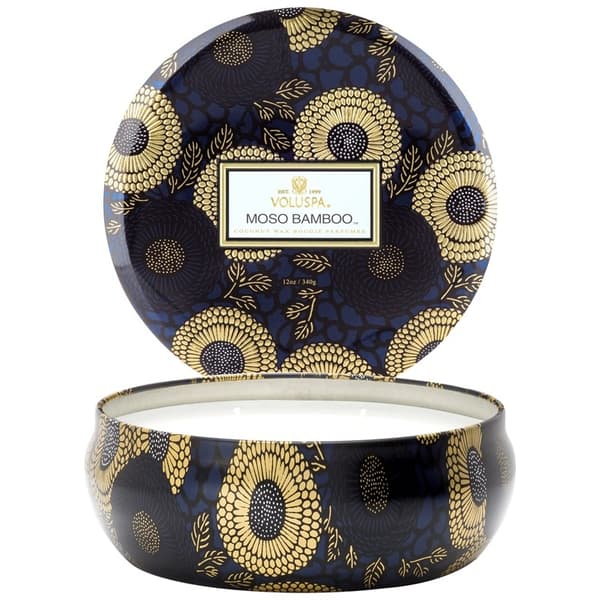Voluspa 3-Veke Lys Dekorativ Boks Moso Bambus 340g Blå blue