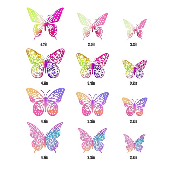 Sommerfugl Kagepynt, 3D Sommerfugl Cupcake Toppers