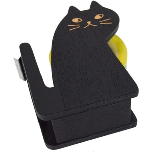 Tapeholder med skærer Kat Sort 8,7*7*3,7 cm