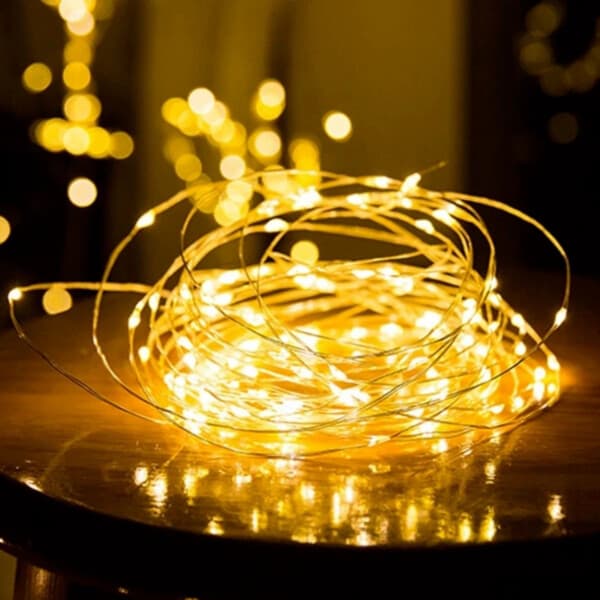 1m Mini LED Lyskæde Batteridrevet Varm Hvid
