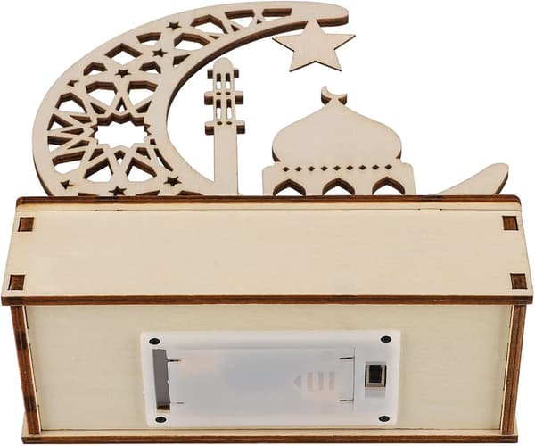 Ramadan LED trælys Ramadan Lanterne LED Ramadan dekorationslys (20x16cm)
