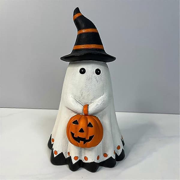 Halloween Spøgelse Græskar Figur Skrivebord Mini Søde Spøgelsespynt Farverigt Spøgelse Holder Græskar