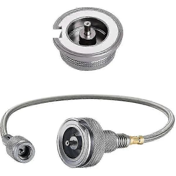 Gasadapter Konverter Campingkök Anslutning Gasflaskadapter Silver 1 st