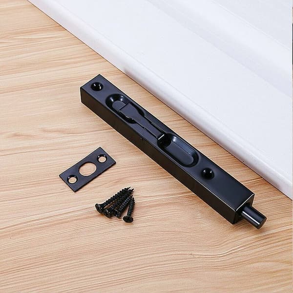 Skjult dørspærre 304 rustfrit stål, 15,2 cm, sort