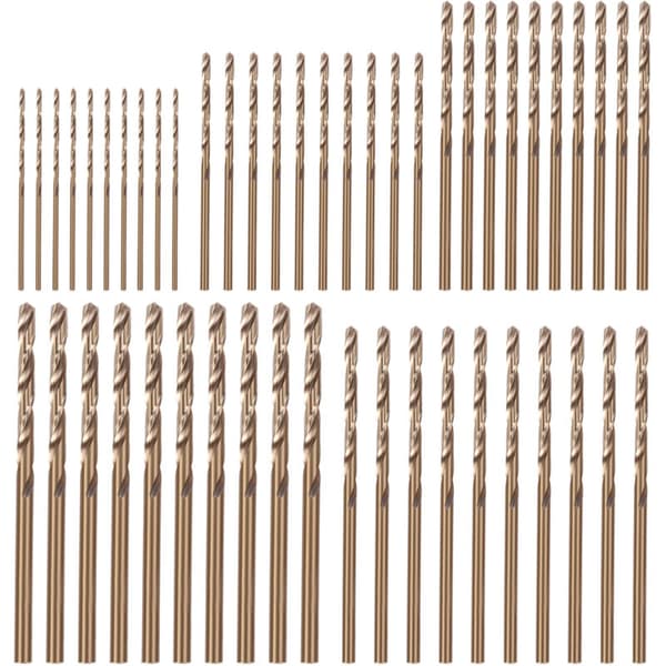 50 stk. Drillforce Tools M35 koboltborsæt, Hss-Co boresæt 1-3MM, til boring i hærdet stål, støbejern og rustfrit stål