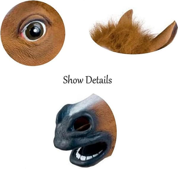 Hestehode Maske Cosplay Kostyme Fest Morsom og Underholdende Halloween Hestehode Maske Hodeplagg Lnu Ma Jun