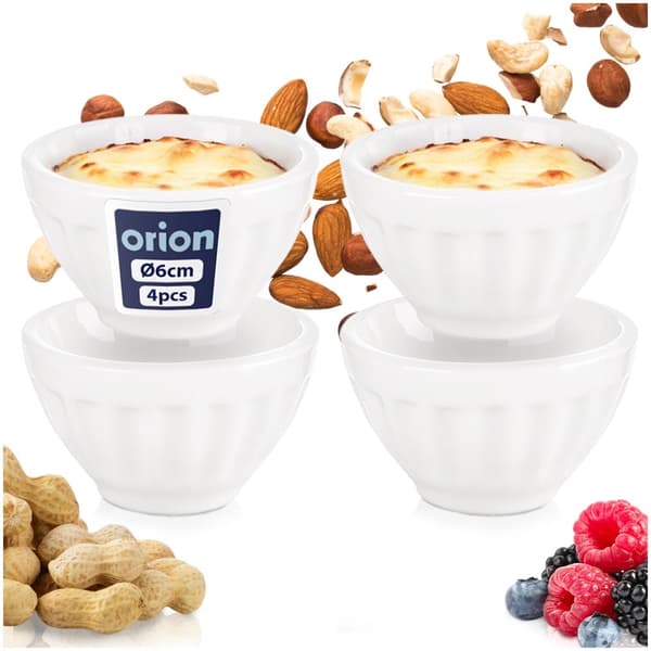 Keramiska snackskålar, 40 ml, set om 4, porslin
