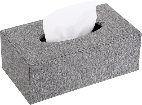Lin husholdningskontor rektangulær papirhåndkleholder papirboksdeksel serviettbeholder (grå)