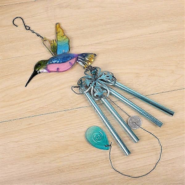 Dragonfly Vindspel Glas Trädgård Hängande Ornament 4 Aluminiumrör