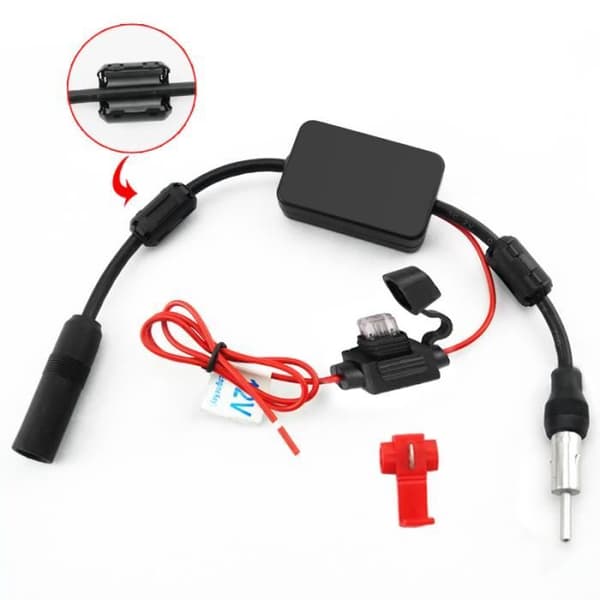 ANT-208 Sort Bilradio Signalforstærker 12 V Auto FM Antenneforstærker