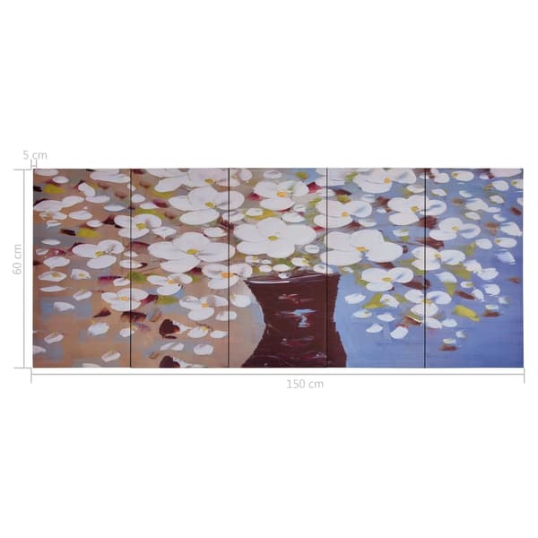 vidaXL Canvasbilde blomster i vase flerfarget 150x60 cm multifärg multicolor
