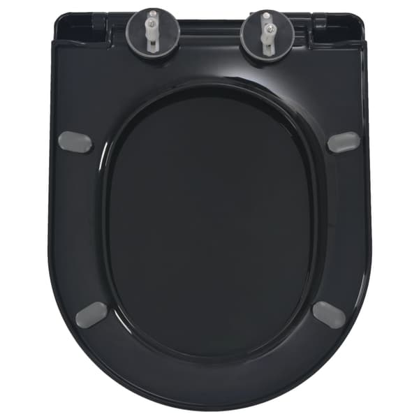 vidaXL Toiletsæde med soft close og quick release sort Svart black