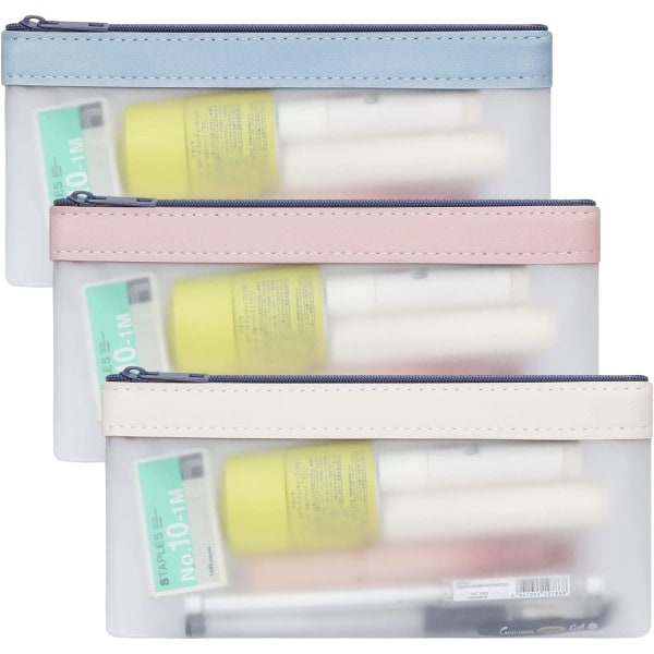 IG 3 stk. etui, transparente penalhuse, TPU - lynlås-penale