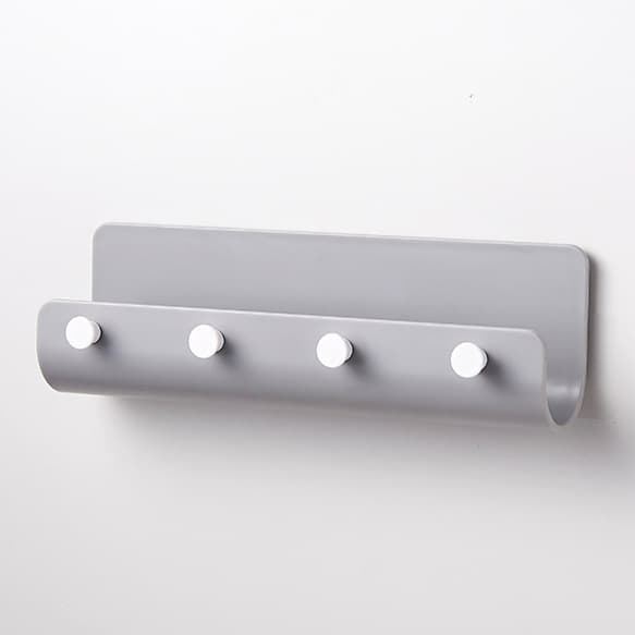 Grå minimalistisk nøgleholder, selvklæbende nøglestang, der ikke efterlader mærker