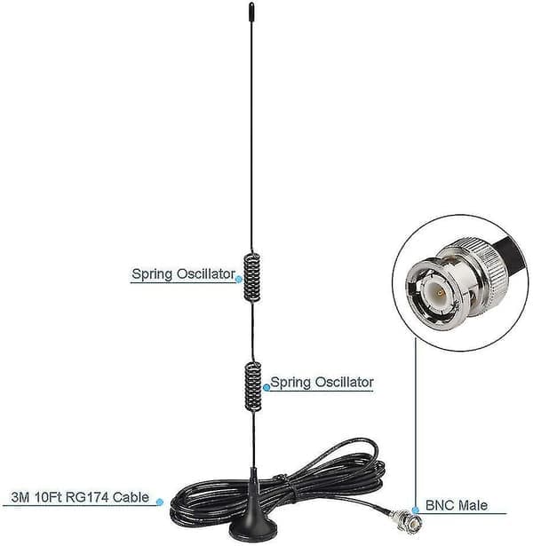 Skinkeradio Polis Scanner Antenne Amatørradio Mobil Radio Scanner Antenne Magnetisk Base Bnc Han Antenne Kompatibel