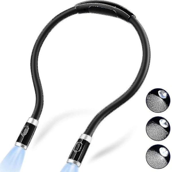 Rechargeable LED Book Light, Neck-Mounted Reading Light for Reading in Bed