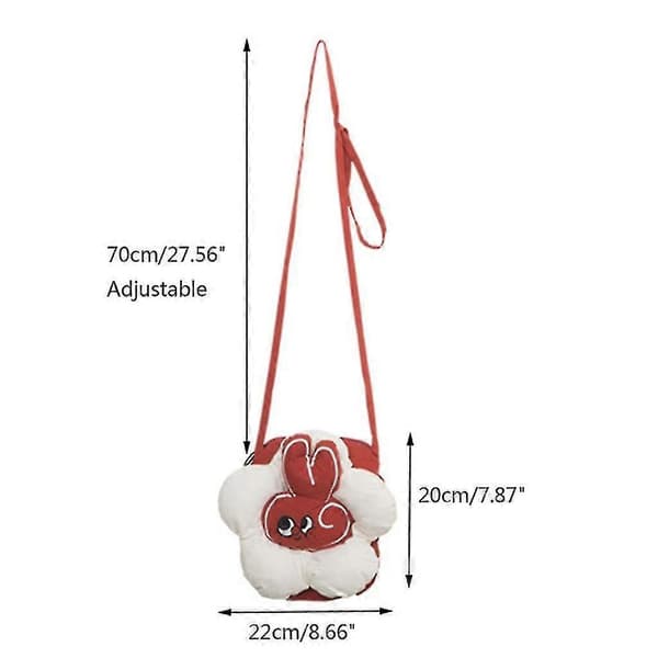 Kanin-blomsterformet crossbody-taske til piger
