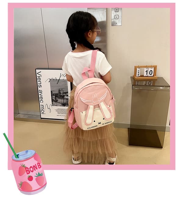 Cartoon Rabbit Shoulder Bag Backpack Pink