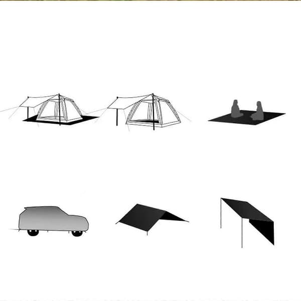 Campingtält Tarp Regntät Picknickfilt Strandmatta Markduk 210x150 cm