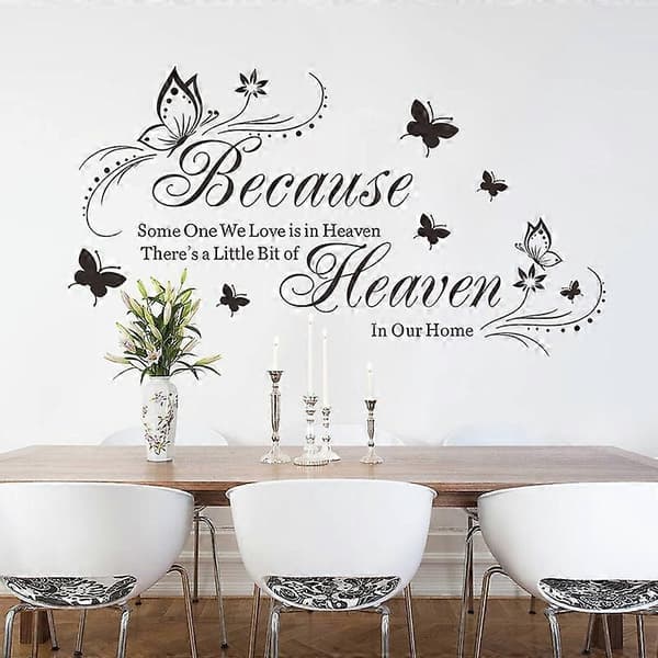 1 Sheet Wall Decal Elegant Removable Butterfly Pattern Sticker Decorative Letters Wall Vinyl Decal Home Decor