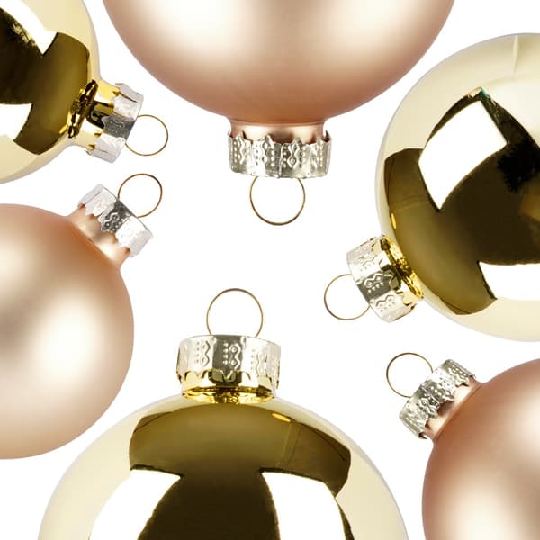 Julekugler i glas, guld, 4/5/6 cm, 34 stk.