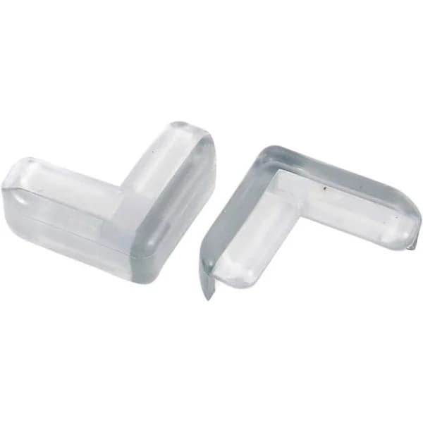 Rubber Table Top Desk Cabinet L-shaped Corner Protector Edge Guard 2pcs Clear