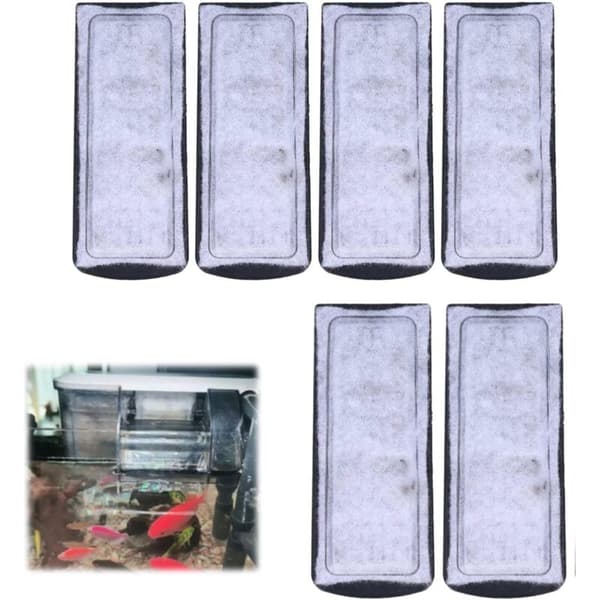 Aquarium Filter Cotton 6 pcs 135 x 55 mm Hanging Filter Media Compatible with Aquariums