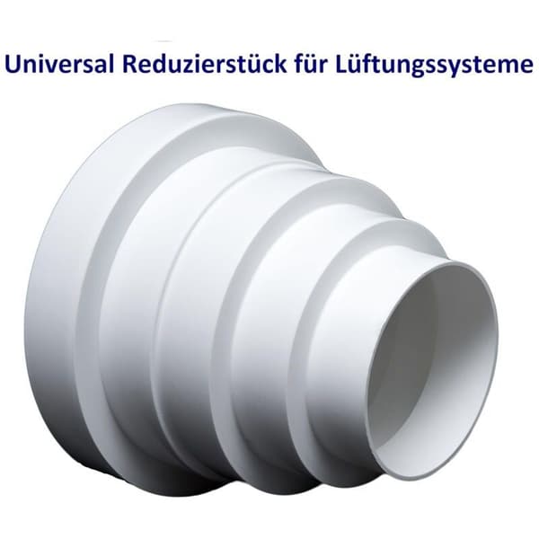 Rund PVC VMC-reduktion 80-150 mm til badeværelses- og køkkenventilation