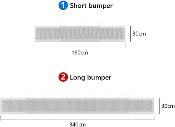 Baby Cabin Bumper, Cot Bumper, 3D Mesh Lining, Safe for Cot Air Circulation