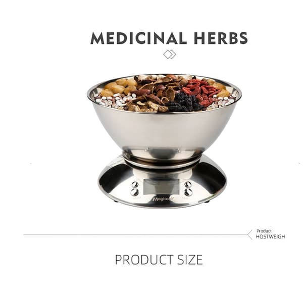 Digital Stainless Steel Kitchen Scale with Bowl - 5000g Capacity for Accurate Cooking 720