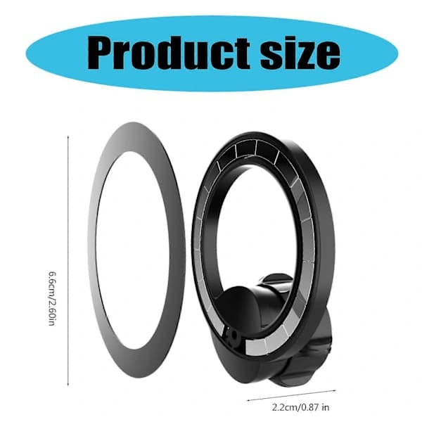Magnetisk Bilholder Base Bilholder Telefonholder Base med Plade til Diameter 17mm Universalled til Telefonholder