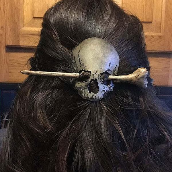 Hårnåle med dødningehoved til kvinder, hårtilbehør, dødningehårnål, cosplaytilbehør til Halloween-fest