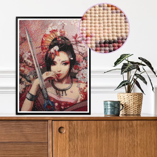 5D DIY-timanttimaalaussarja, -30x40cm Maalaa numeroilla aikuisille, japanilainen tyttö strassikirjonta, ristipisto, luovaa taidetta kangasseinälle