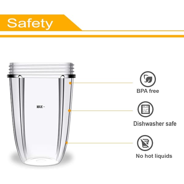 18oz Cup Replacement Compatible with Nutribullet 600W 900W Blender Parts 2pcs
